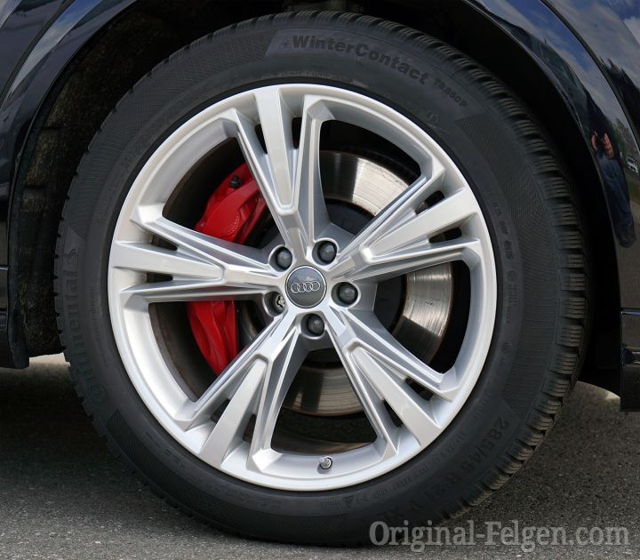Audi Zubehörfelge 5 segmentierte Speichen silber galvano