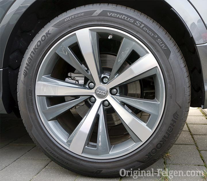Audi Alufelge 5 Arm Sterndesign Kontrastgrau glanzgedreht