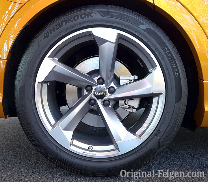 Audi Alufelge 5-Arm-Turbinen-Design Platinoptik glanzgedreht