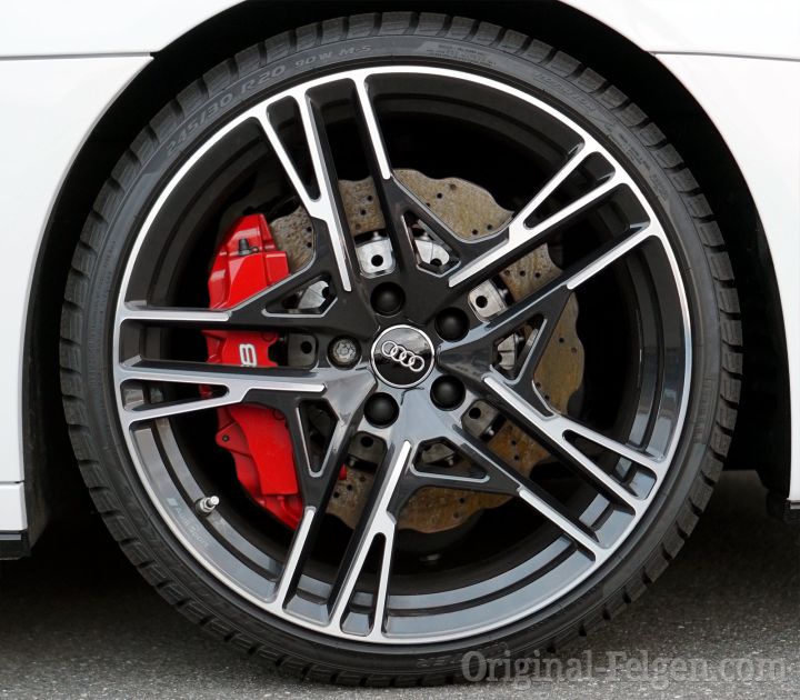 Audi Alufelge 5-Doppelspeichen-Dynamik-Design Anthrazitschwarz glänzend, glanzgedreht