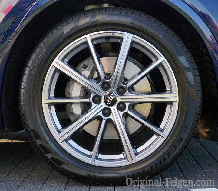 Audi Alufelge 10-Speichen-Stern-Design Platinoptik glanzgedreht