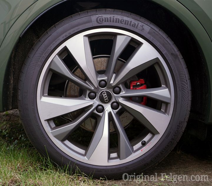 Audi Alufelge 5-Doppelspeichen-Turbine titangrau matt glanzgedreht