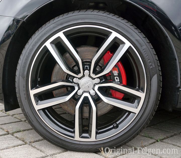 Audi Alufelge 5-Parallelspeichen V-Design schwarz teilpoliert