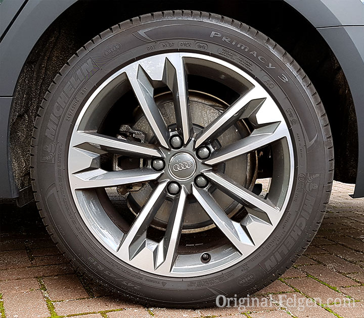 Audi Alufelge 5-V-Speichen-Design kontrastgrau teilpoliert