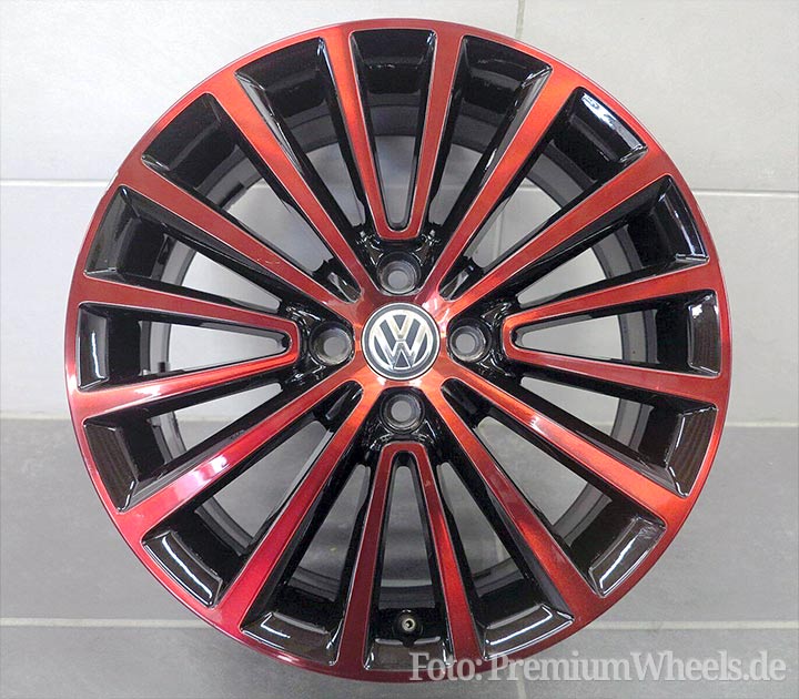 VW Alufelge POLYGON schwarz rot