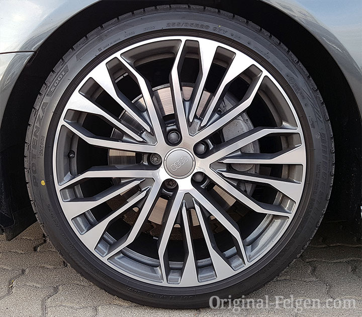 Audi Alufelge 5-Arm-Stern-Design kontrastgrau teilpoliert