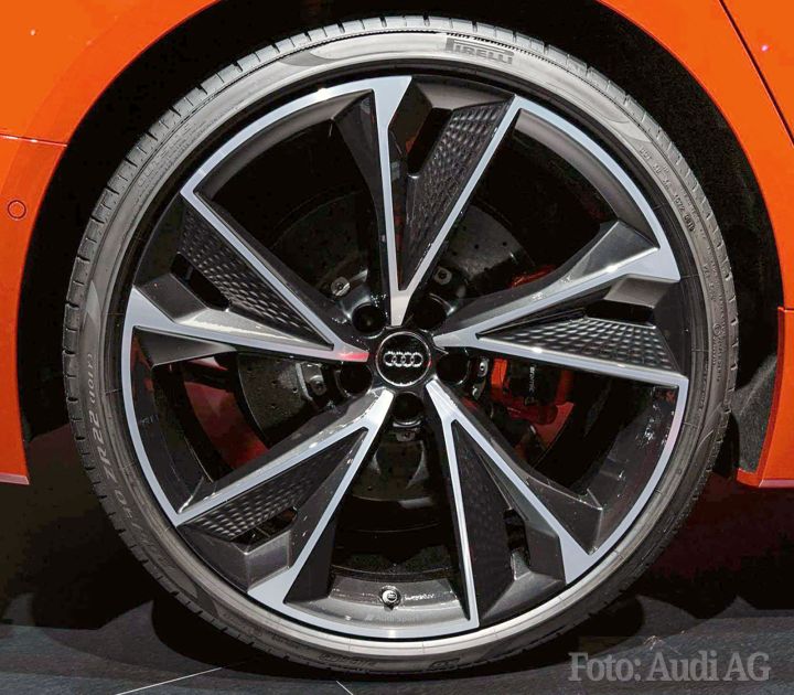 Audi Alufelge 5-V-Speichen-Struktur-Design anthrazitschwarz glänzend glanzgedreht