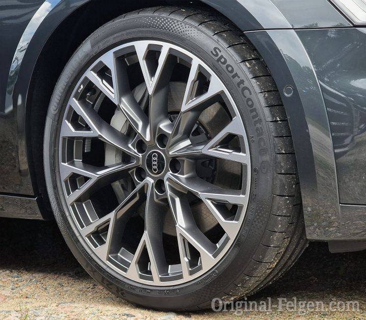 Audi Alufelge 10-Y-Speichen dunkelgrau matt glanzgedreht