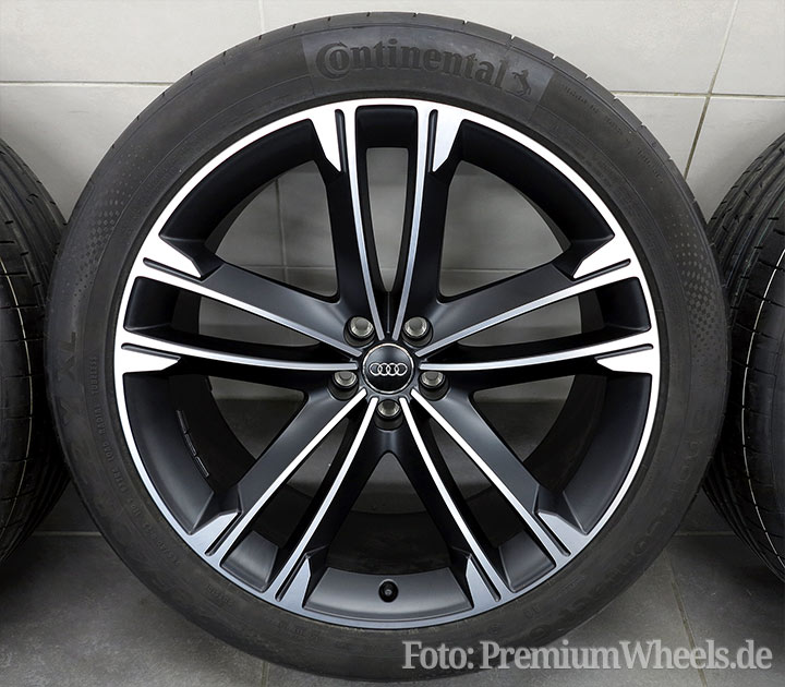 Audi Zubehörfelge 5-Arm-Volsella-Design mattschwarz glanzgedreht