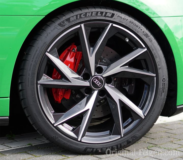 Audi Alufelge 5-V-Speichen-Evo-Design Anthrazitschwarz glänzend glanzgedreht