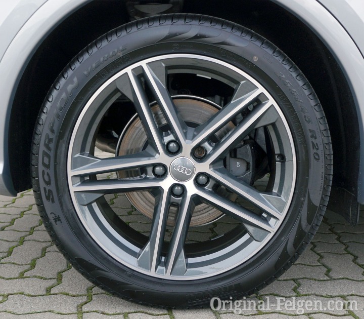 Audi Alufelge 5 Parallelspeichen Design kontrastgrau glanzgedreht