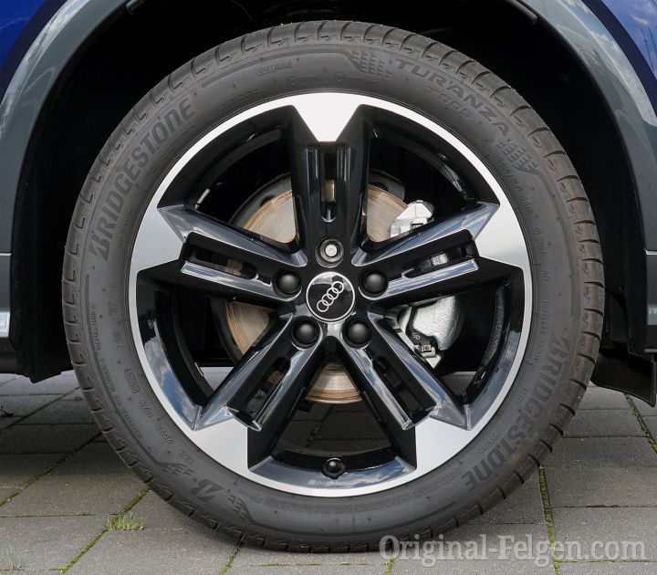 Audi Alufelge 5-Doppelspeichen-Trapezoid schwarz glanzgedreht