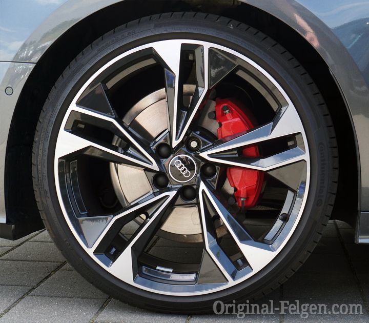Audi Alufelge 5-Doppelspeichen-Polygon-Design Anthrazitschwarz gl�nzend glanzgedreht